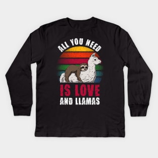 All you need is love and LLAMAS Kids Long Sleeve T-Shirt